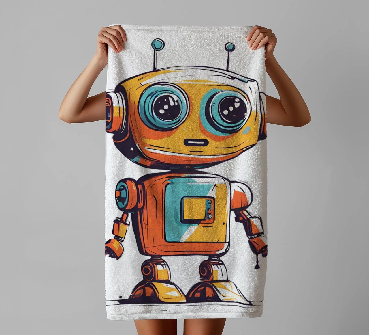 Ptit robot 3 asciugamano da bagno da Rezh creations