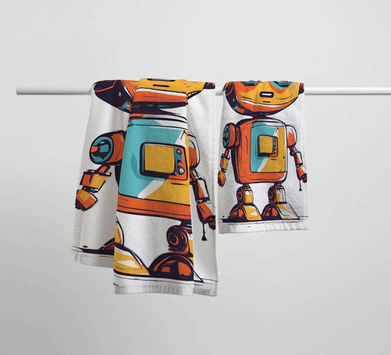 Ptit robot 3 asciugamano da bagno da Rezh creations