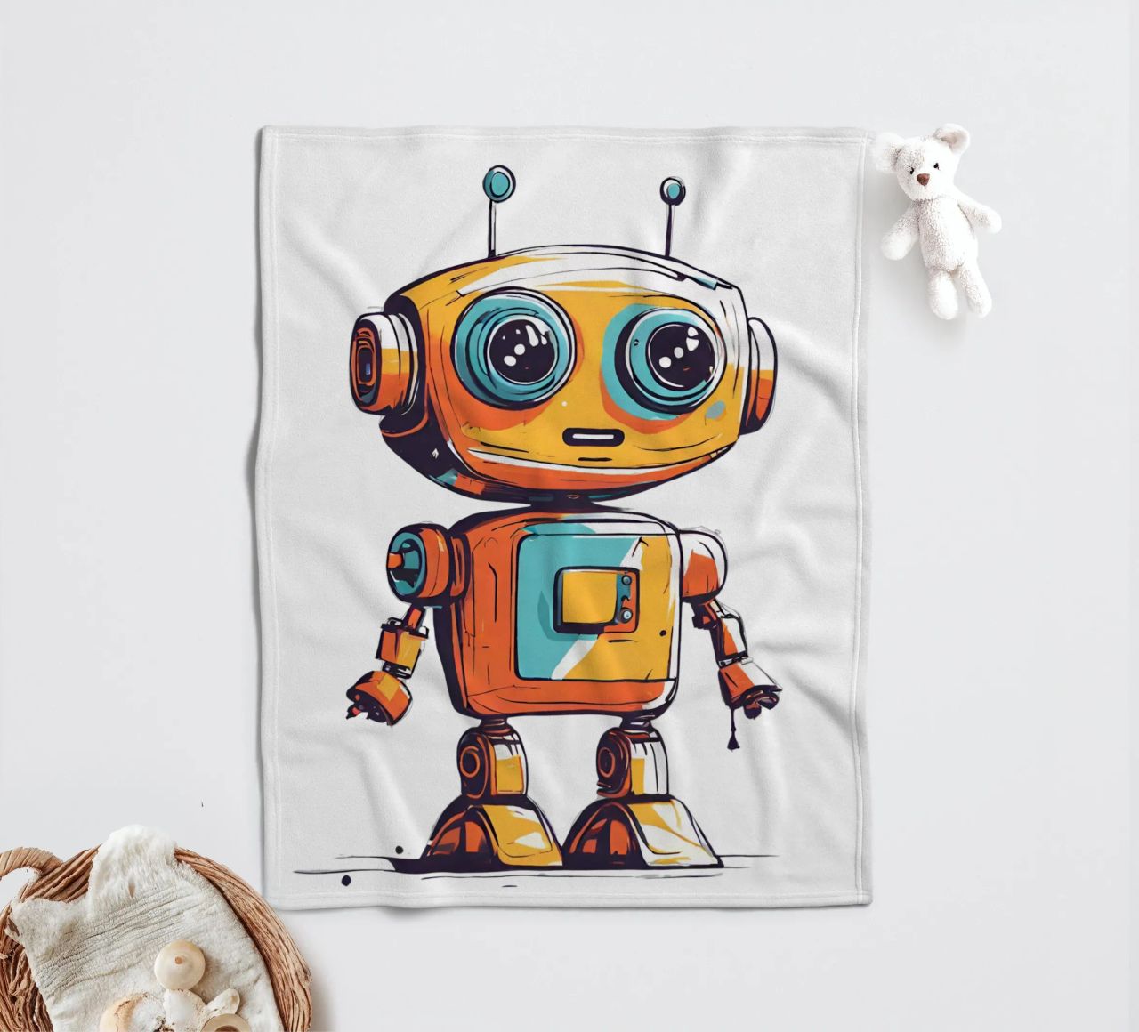 Ptit robot 3 coperta in pile da Rezh creations