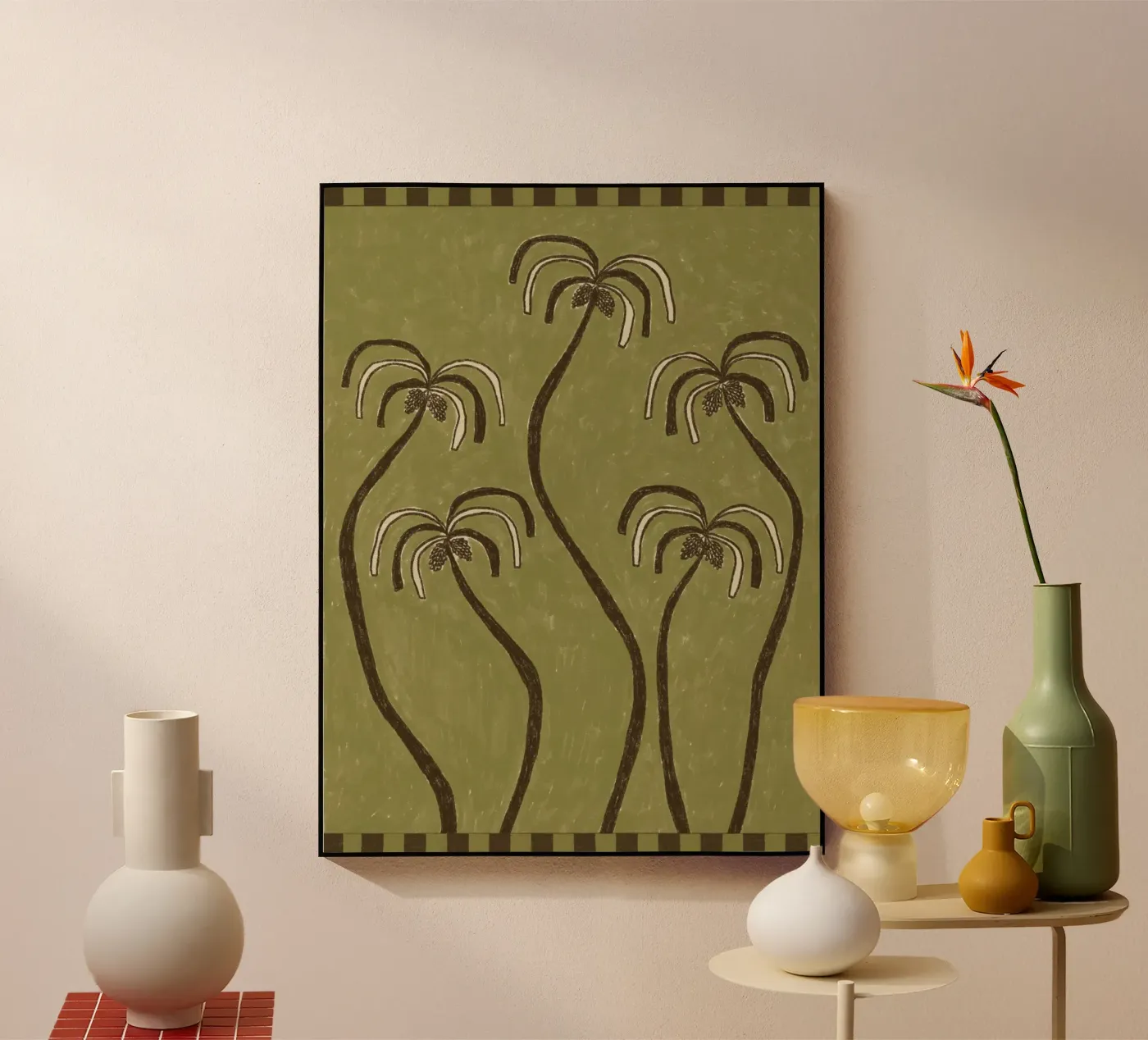 Palm Trees 2 acryl van Shatha Al Dafai