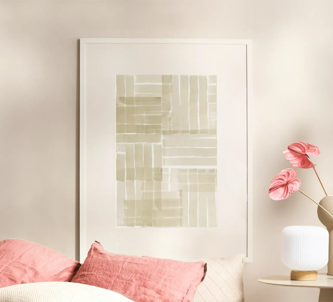 Griglia neutra III poster con telaio in alluminio da Cartissi