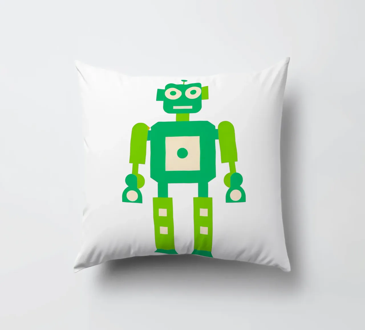 Ptit robot 4 decorative cushion by Rezh creations