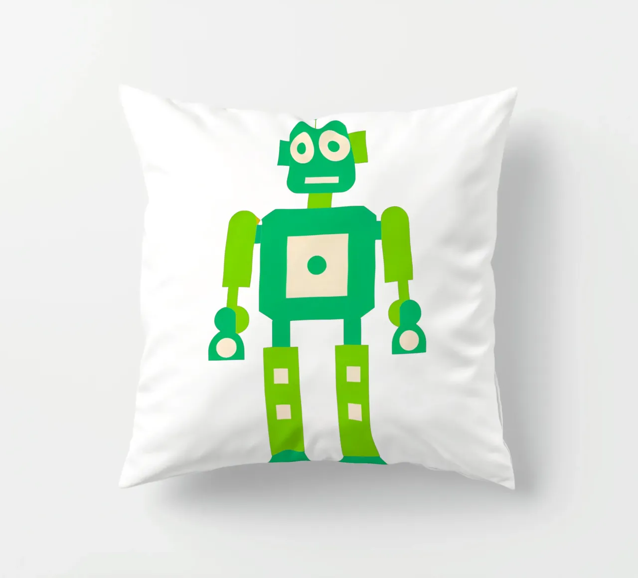 Ptit robot 4 decorative cushion by Rezh creations