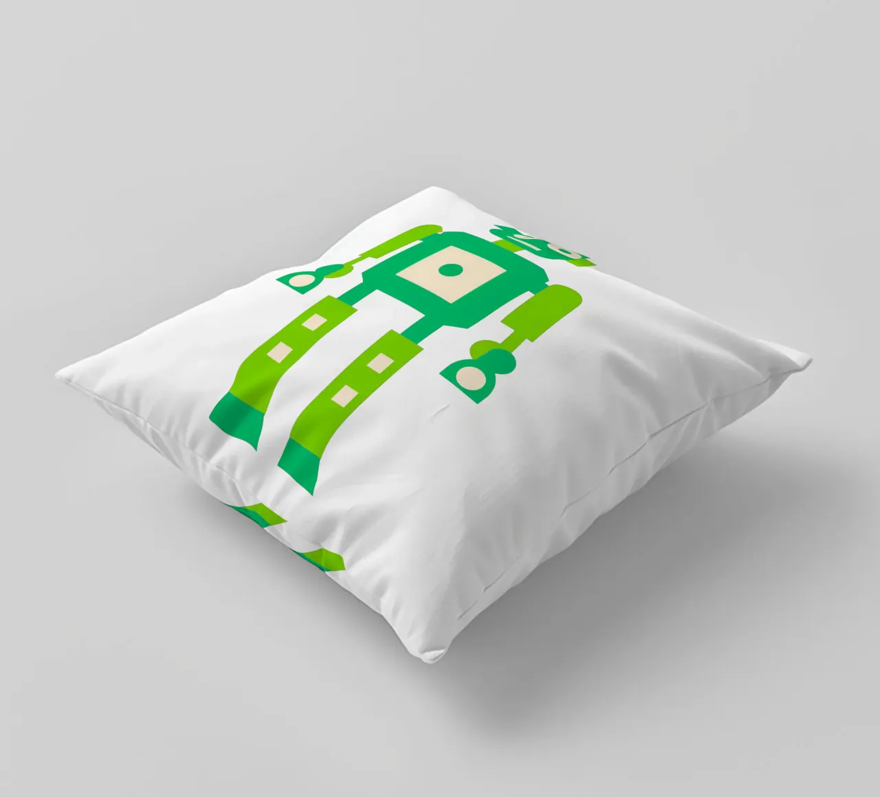 Ptit robot 4 decorative cushion by Rezh creations