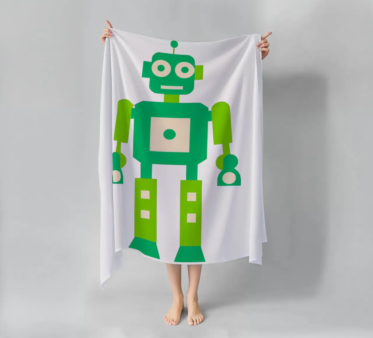 Ptit robot 4 beach towel by Rezh creations