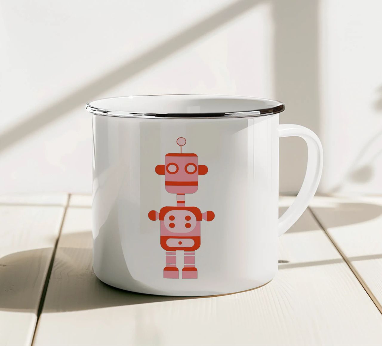 Ptit robot 5 tazza in smalto da Rezh creations