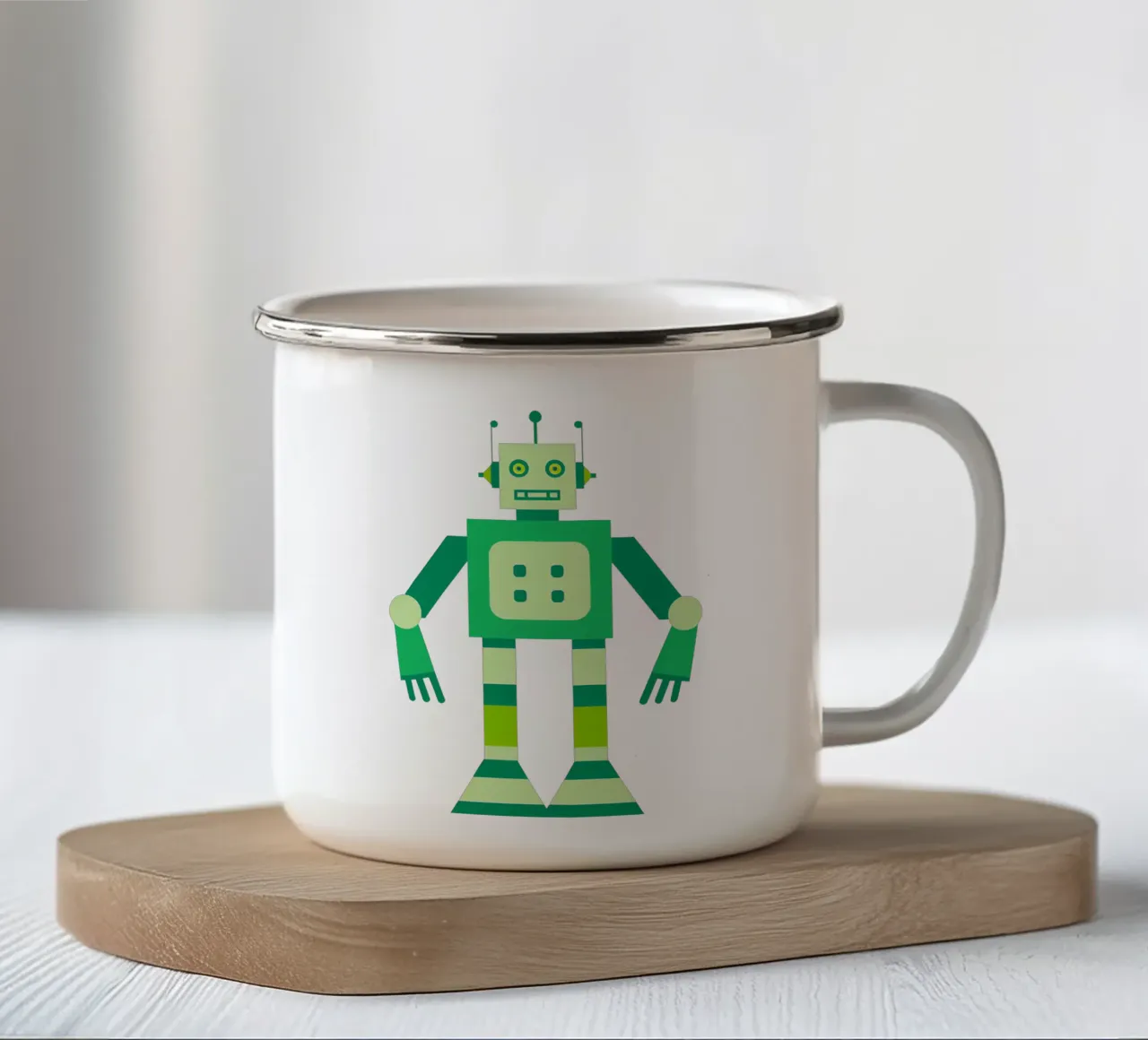 Ptit robot 6 emaille mok van Rezh creations