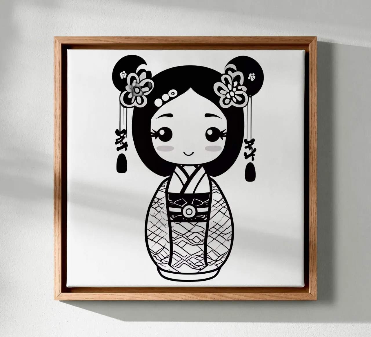 Piccola geisha 3 tela con Cornice a cassetta da Rezh creations