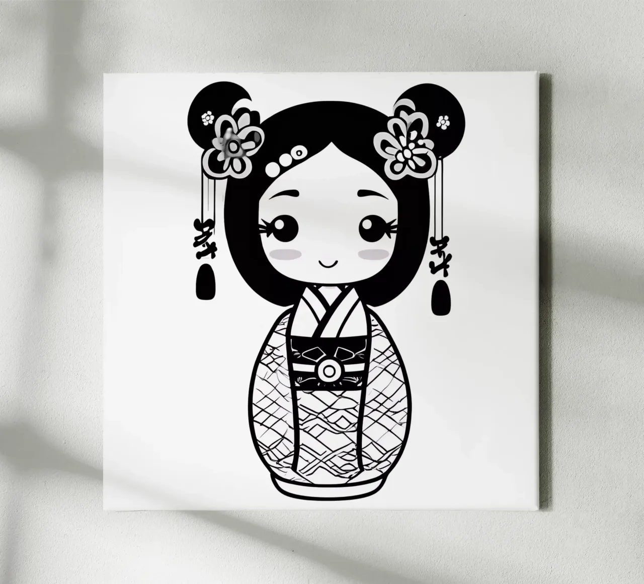 Piccola geisha 3 tela con Cornice a cassetta da Rezh creations