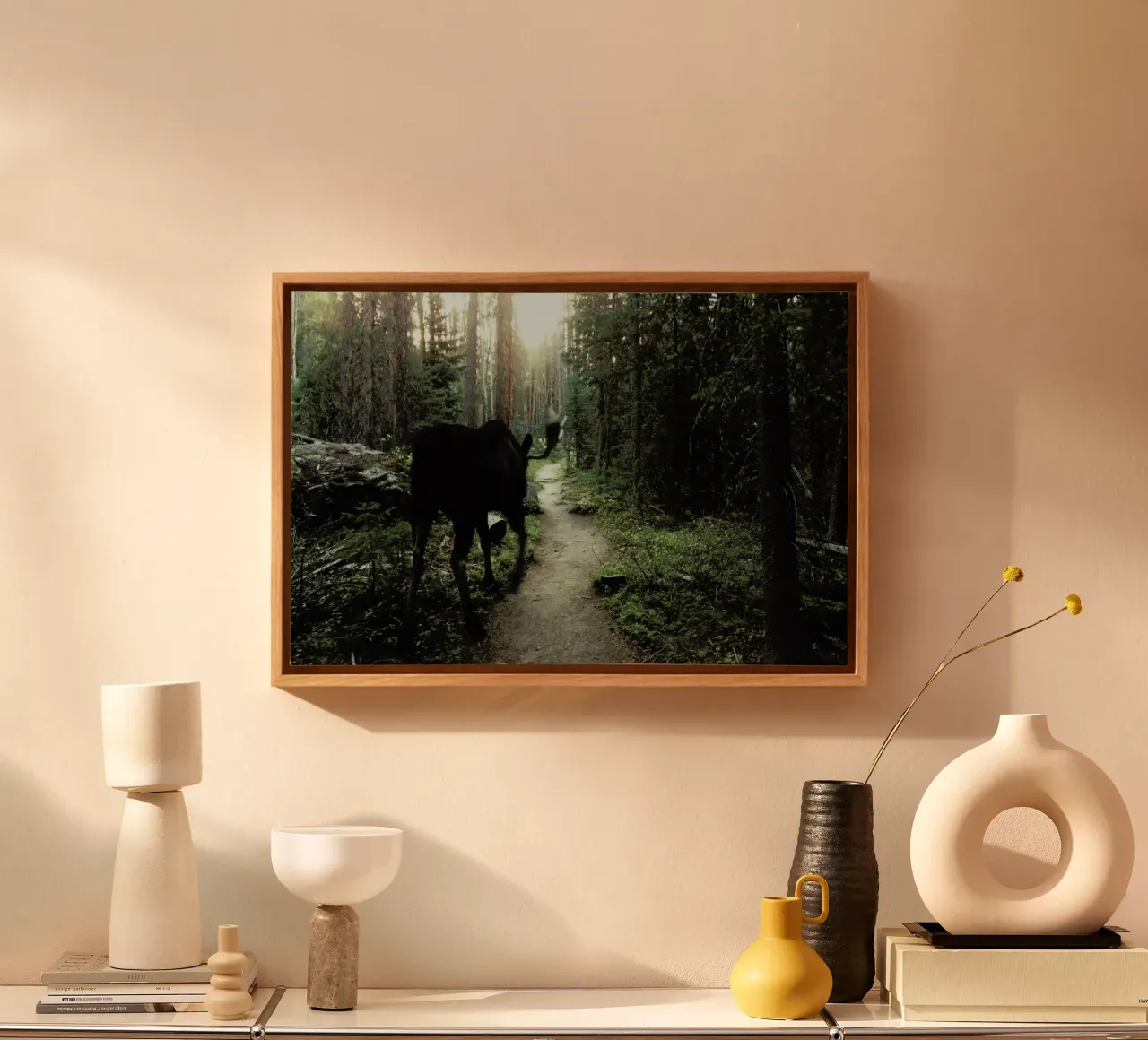 Trail Walking Moose tela con Cornice a cassetta da Kevin Russ