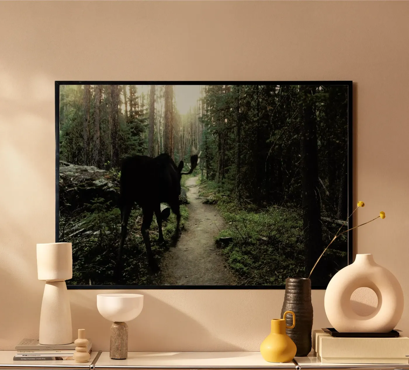 Trail Walking Moose poster by Kevin Russ