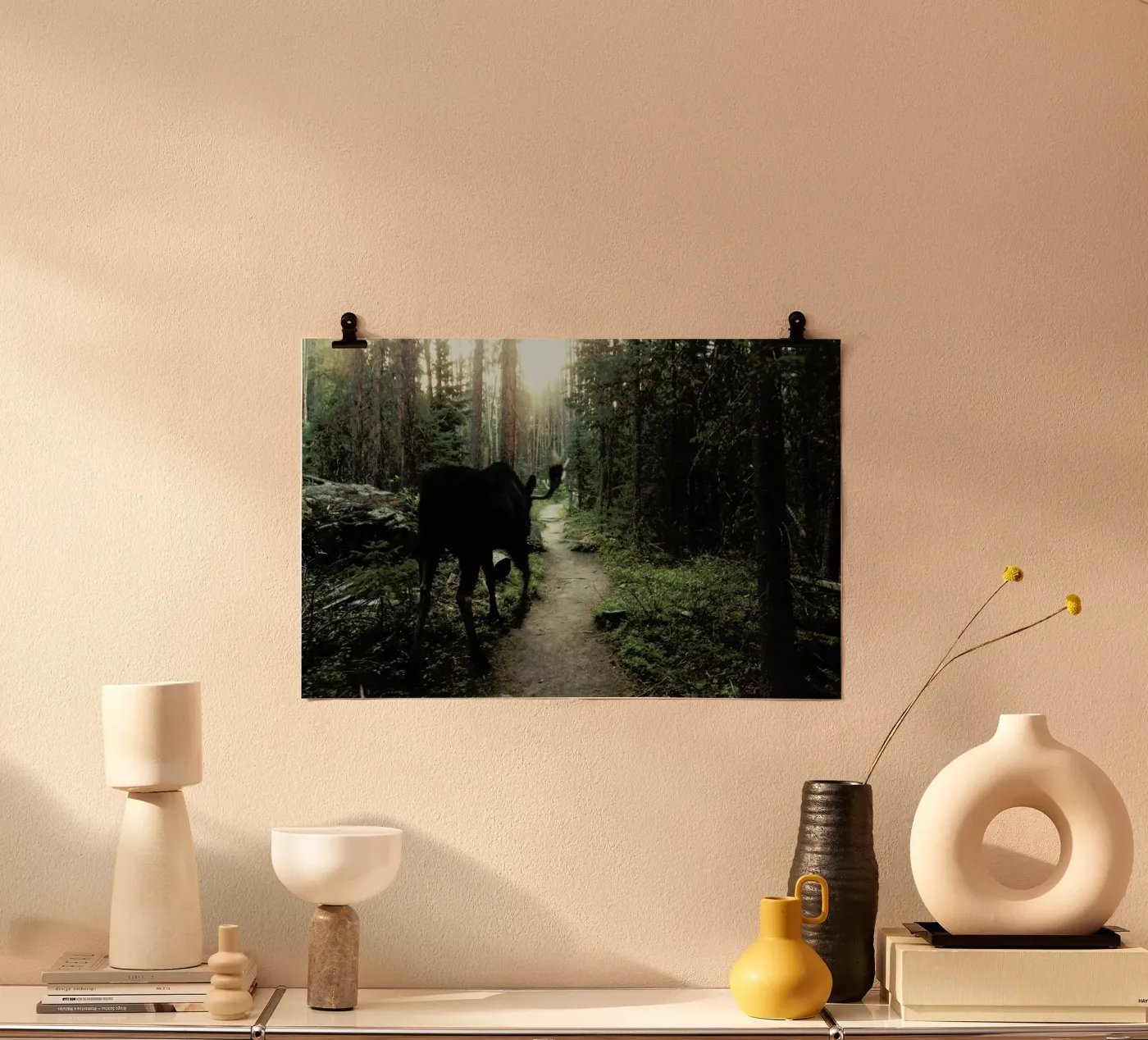 Trail Walking Moose poster by Kevin Russ