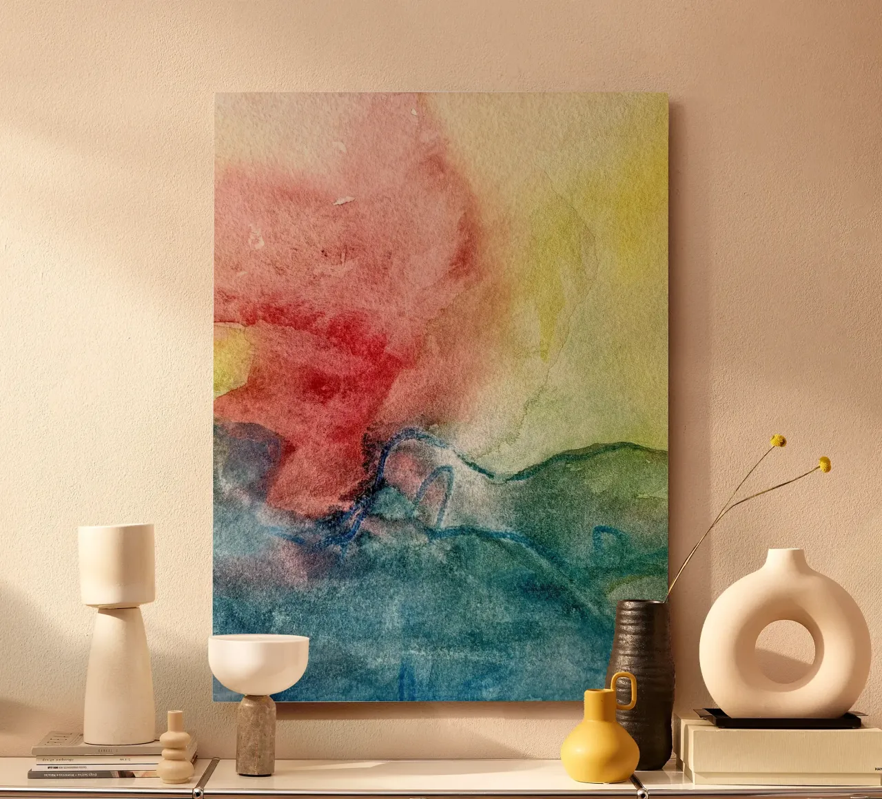 Astratto con blu I alluminio dibond da kirstenschankweiler