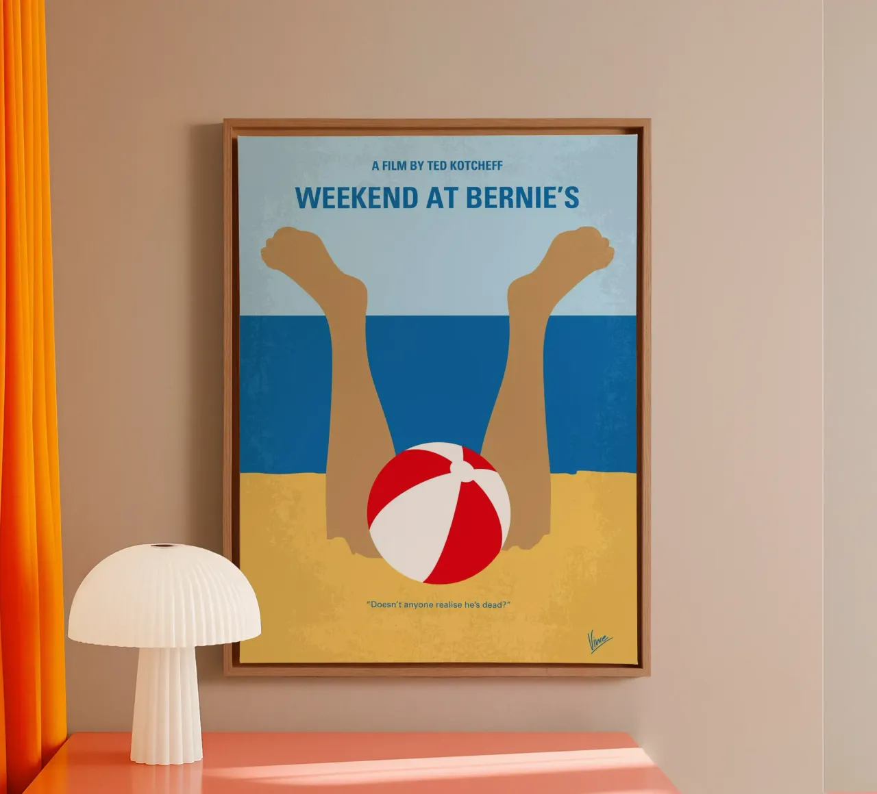No765 My Weekend at Bernies minimal movie poster canvas met Baklijst van Chungkong