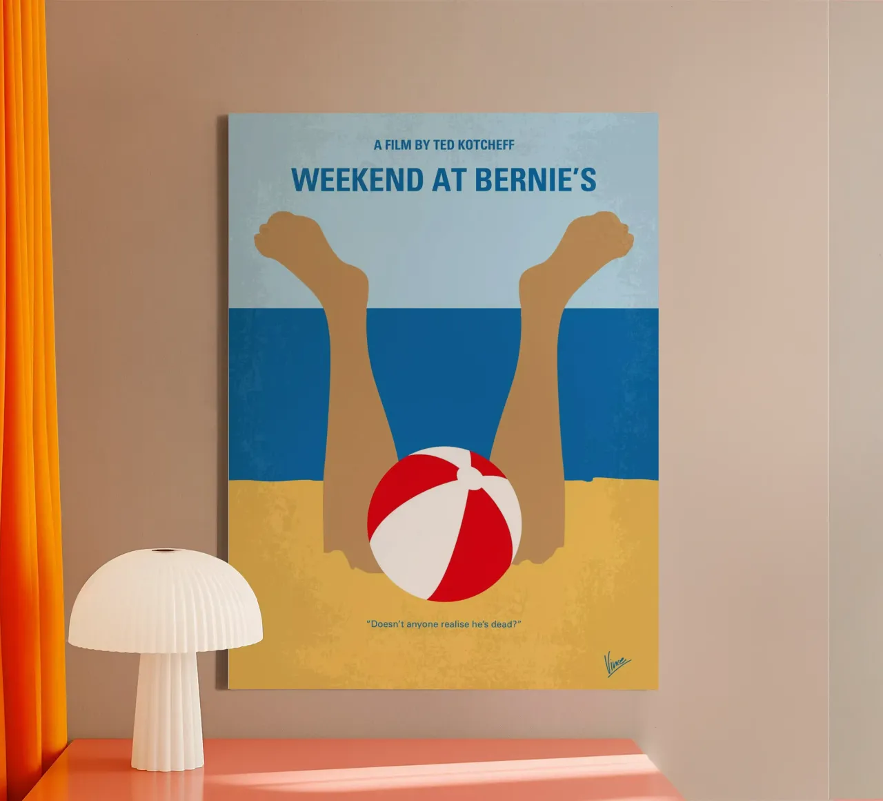 No765 My Weekend at Bernies minimal movie poster canvas met Baklijst van Chungkong