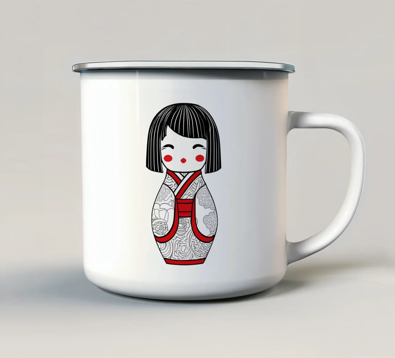 Piccola geisha 6 tazza in smalto da Rezh creations