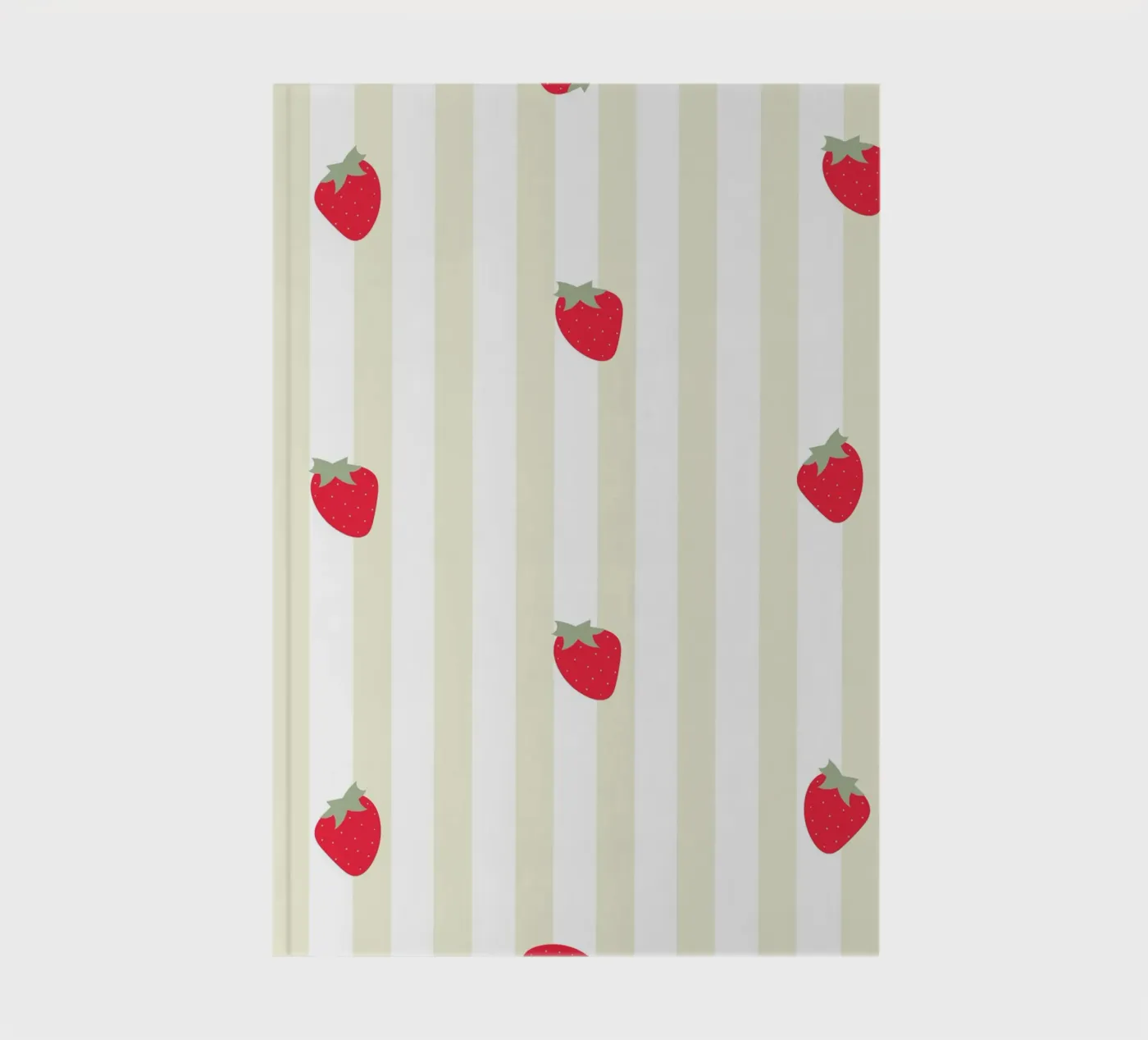 Erdbeeren mit grün-weißem Streifenmuster Notizbuch von GalerieGG