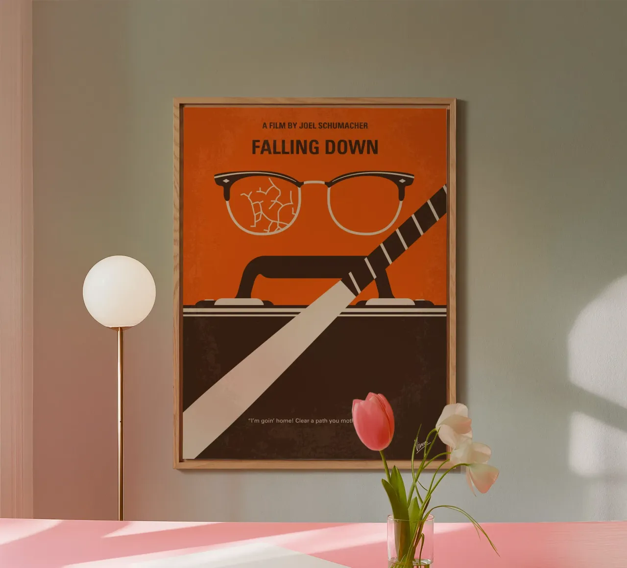 No768 My Falling Down minimal movie poster pannello forex da Chungkong