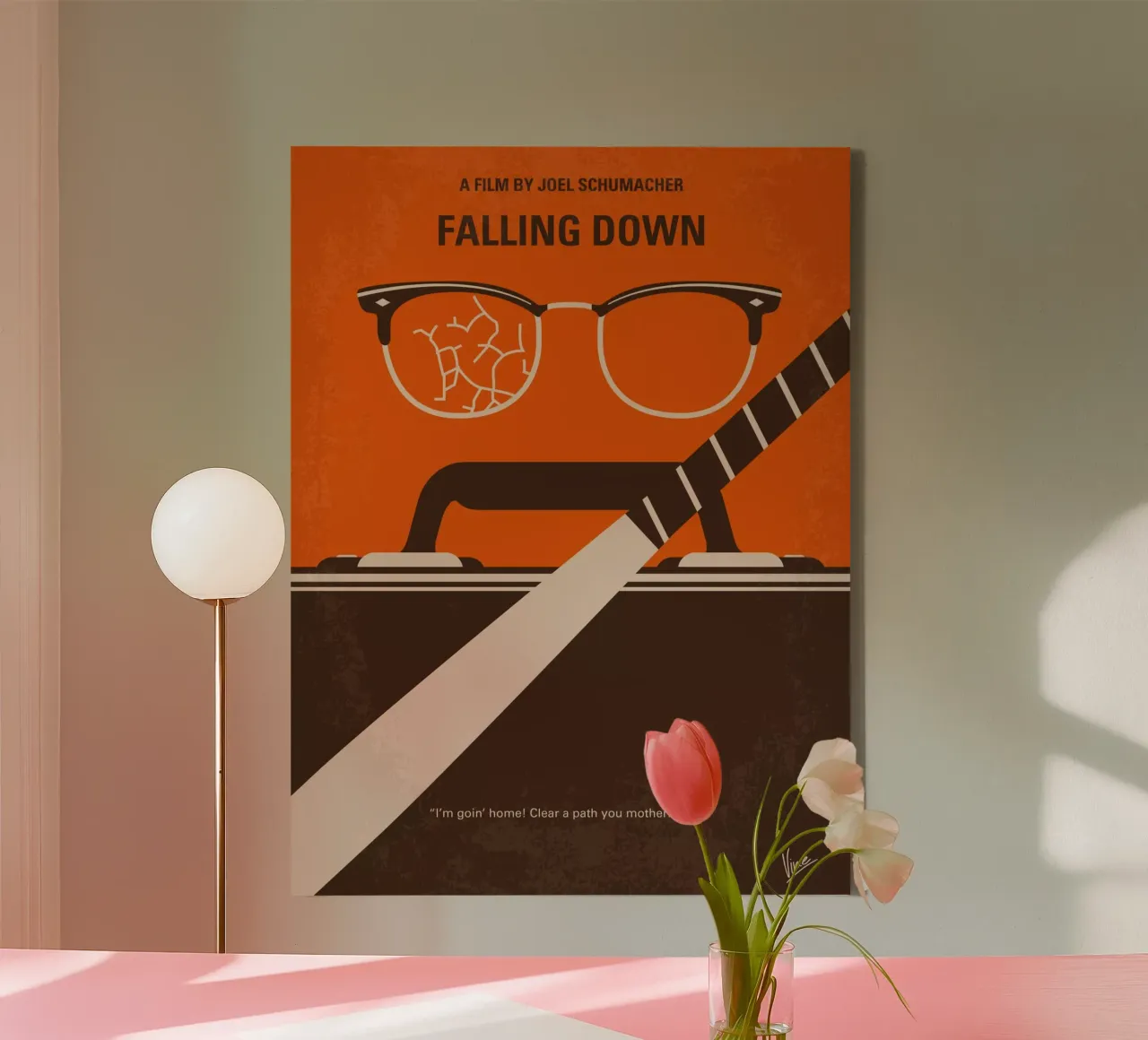 No768 My Falling Down minimal movie poster tela da Chungkong
