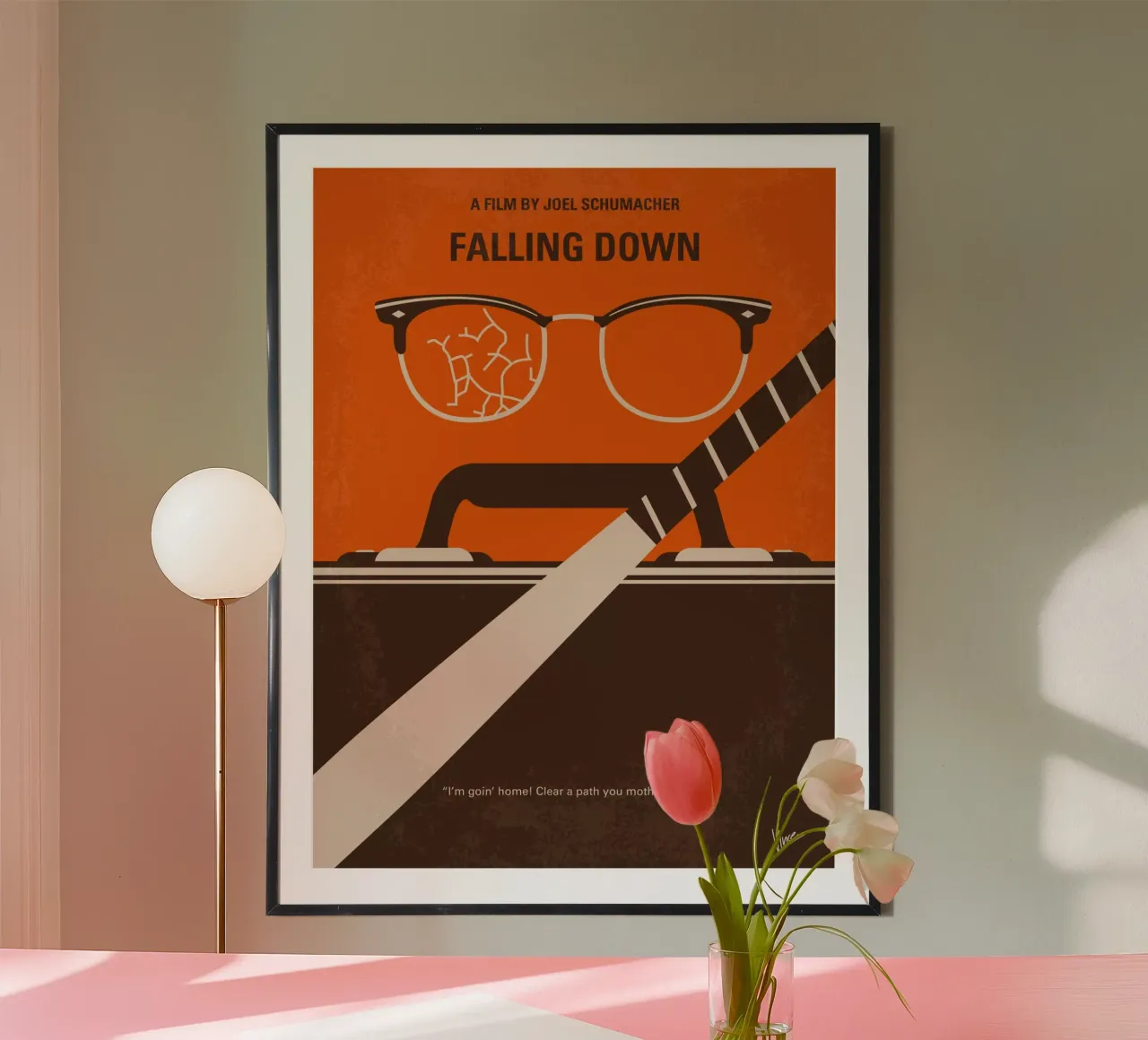 No768 My Falling Down minimal movie poster carta hahnemühle da Chungkong