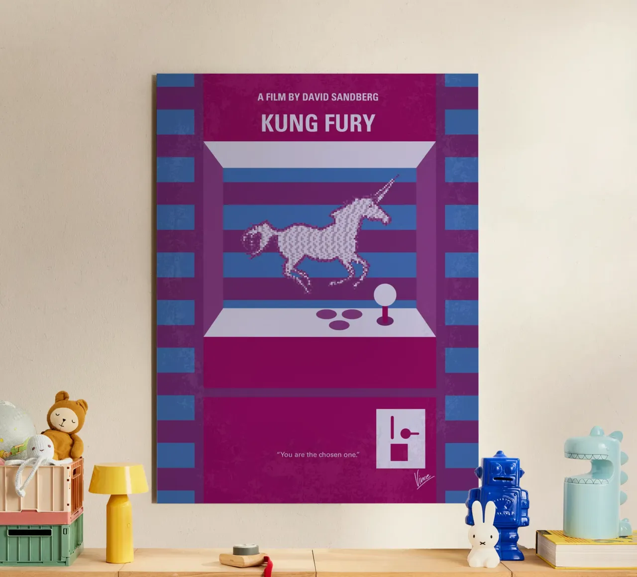 No770 My Kung Fury minimal movie poster alluminio dibond da Chungkong