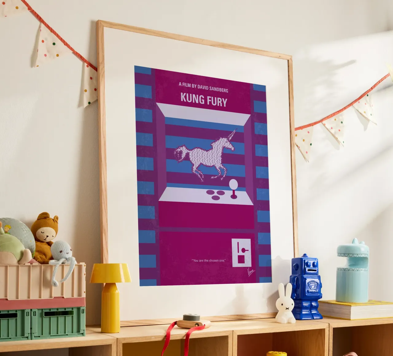 No770 My Kung Fury minimal movie poster poster con telaio in alluminio da Chungkong