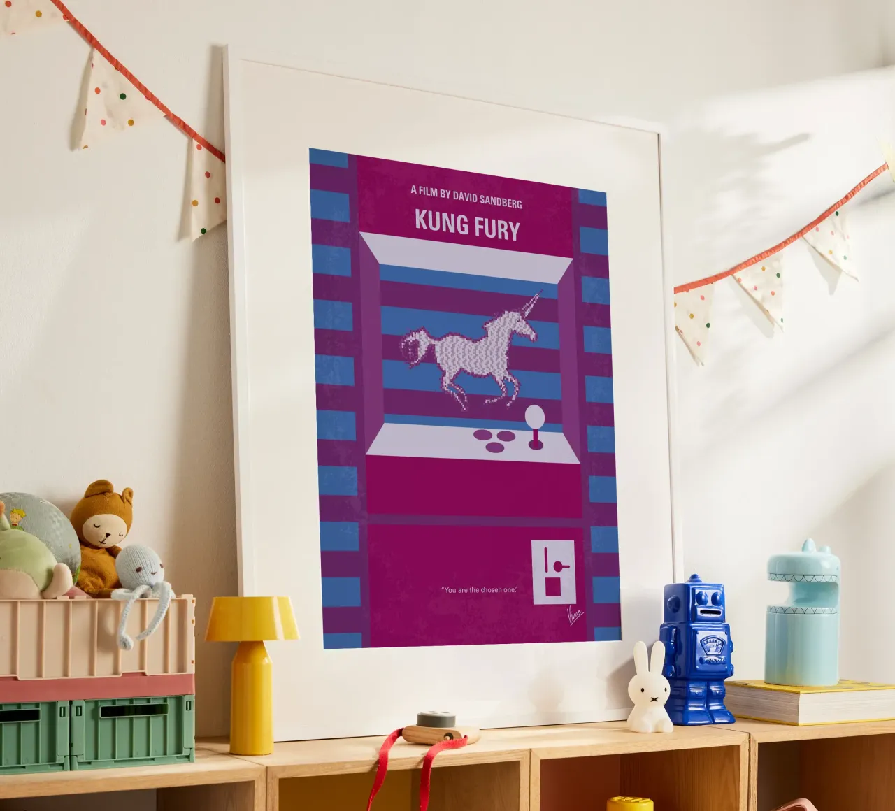 No770 My Kung Fury minimal movie poster poster con telaio in alluminio da Chungkong
