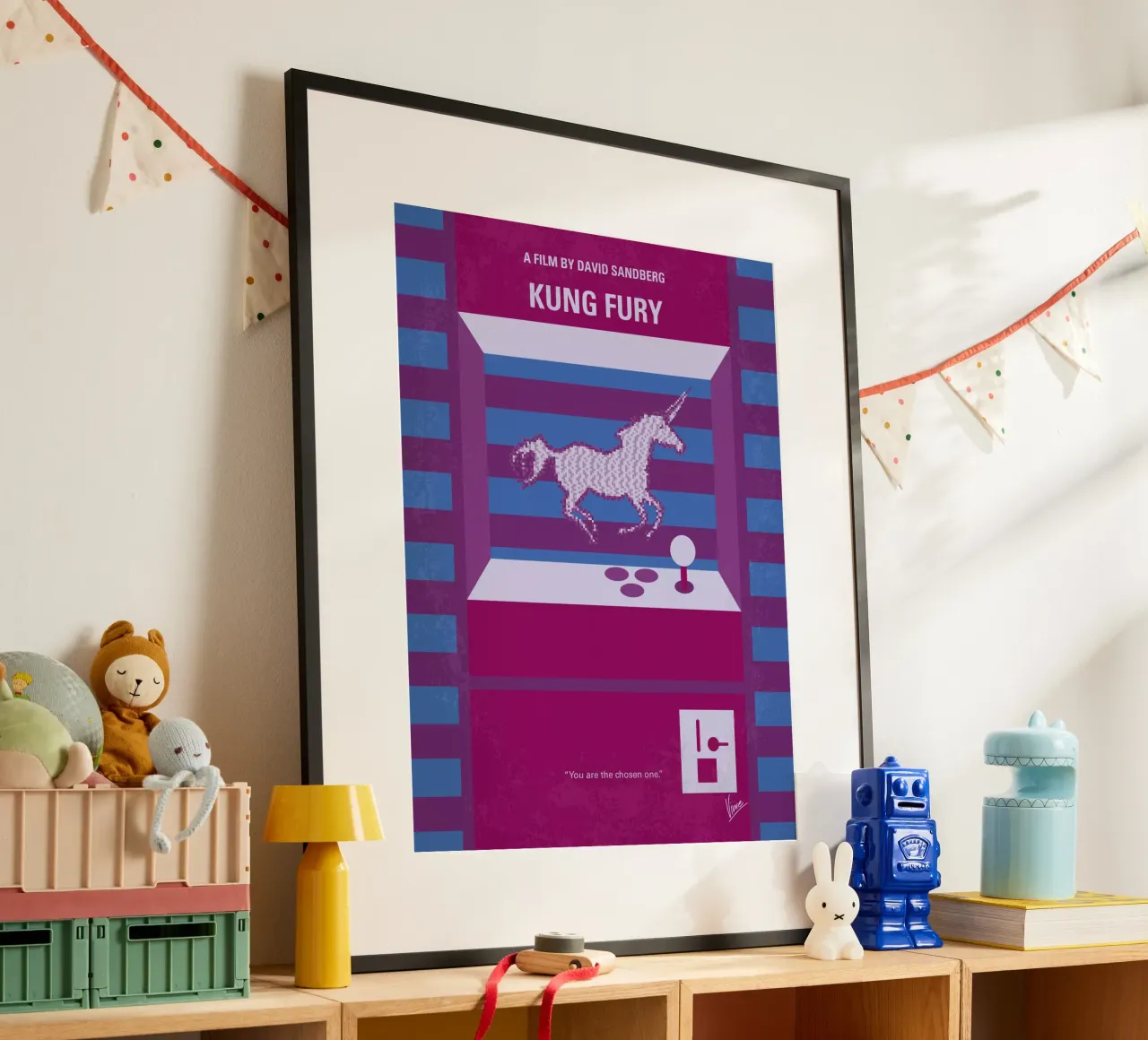No770 My Kung Fury minimal movie poster poster con telaio in alluminio da Chungkong