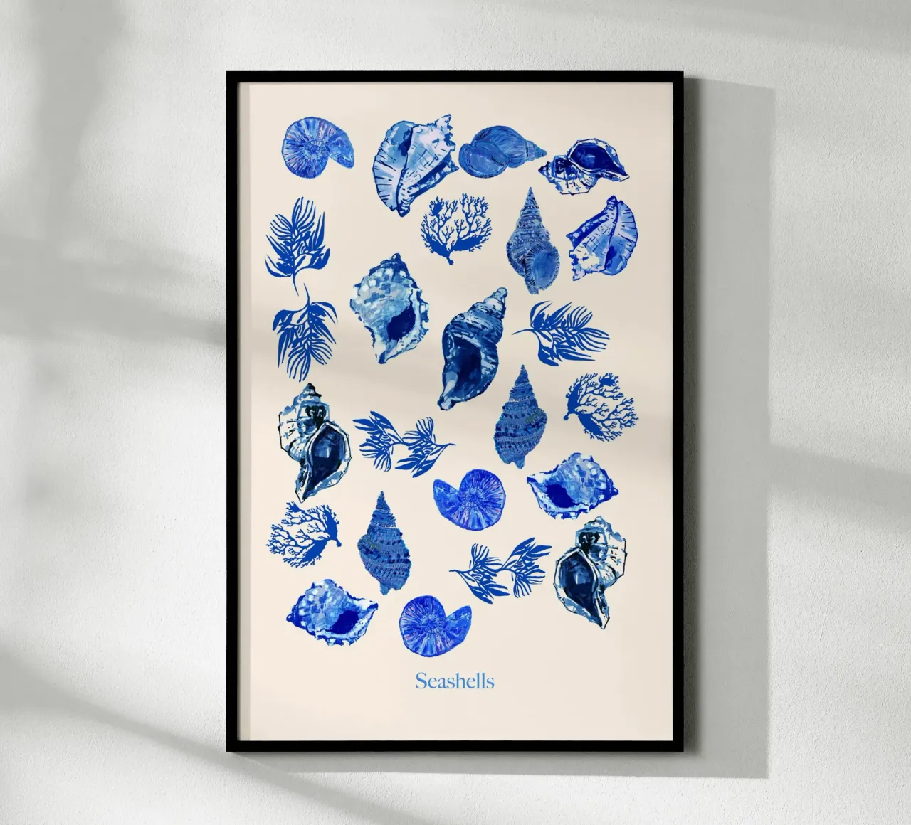 Poster conchiglie poster con telaio in legno da Cartissi
