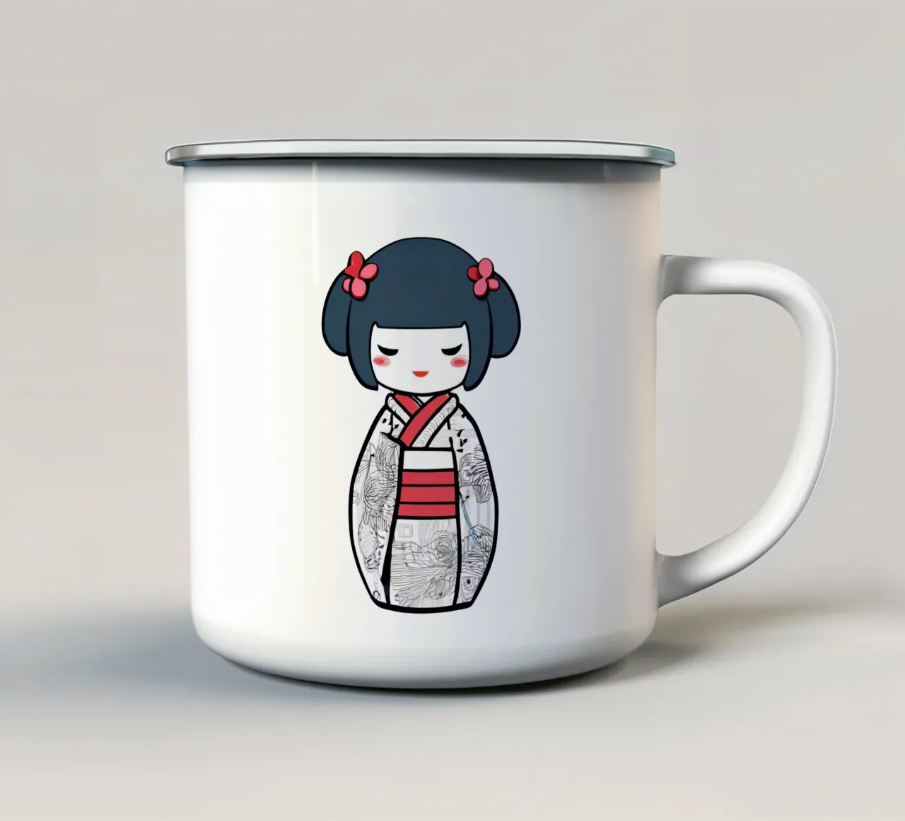 Piccola geisha 8 tazza in smalto da Rezh creations