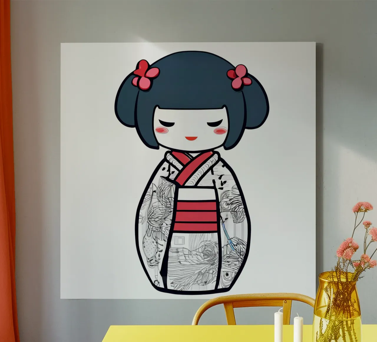 Piccola geisha 8 tela con Cornice a cassetta da Rezh creations