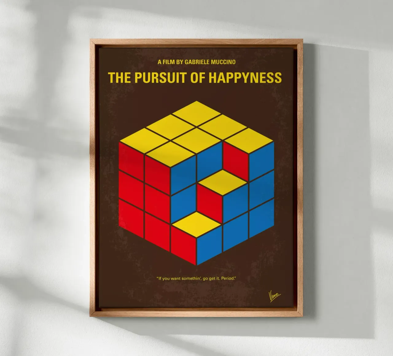 No775 My The Pursuit of Happyness minimal movie poster tela con Cornice a cassetta da Chungkong