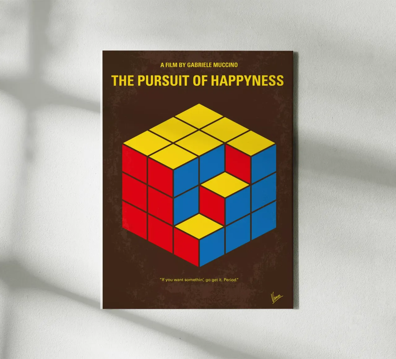 No775 My The Pursuit of Happyness minimal movie poster tela con Cornice a cassetta da Chungkong