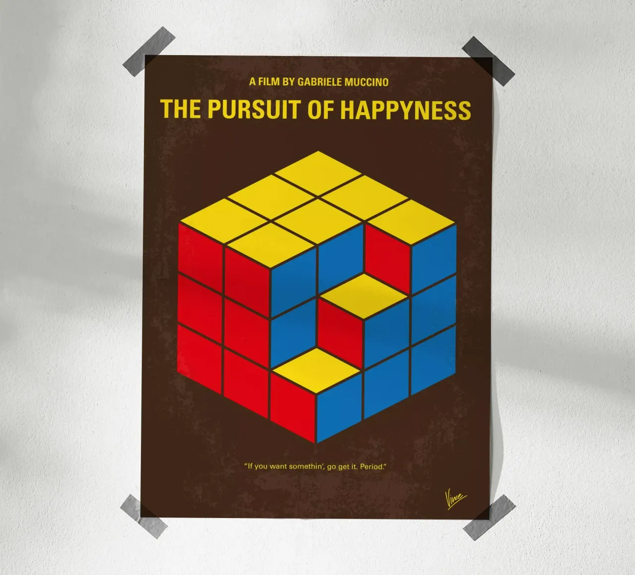 No775 My The Pursuit of Happyness minimal movie poster poster da Chungkong