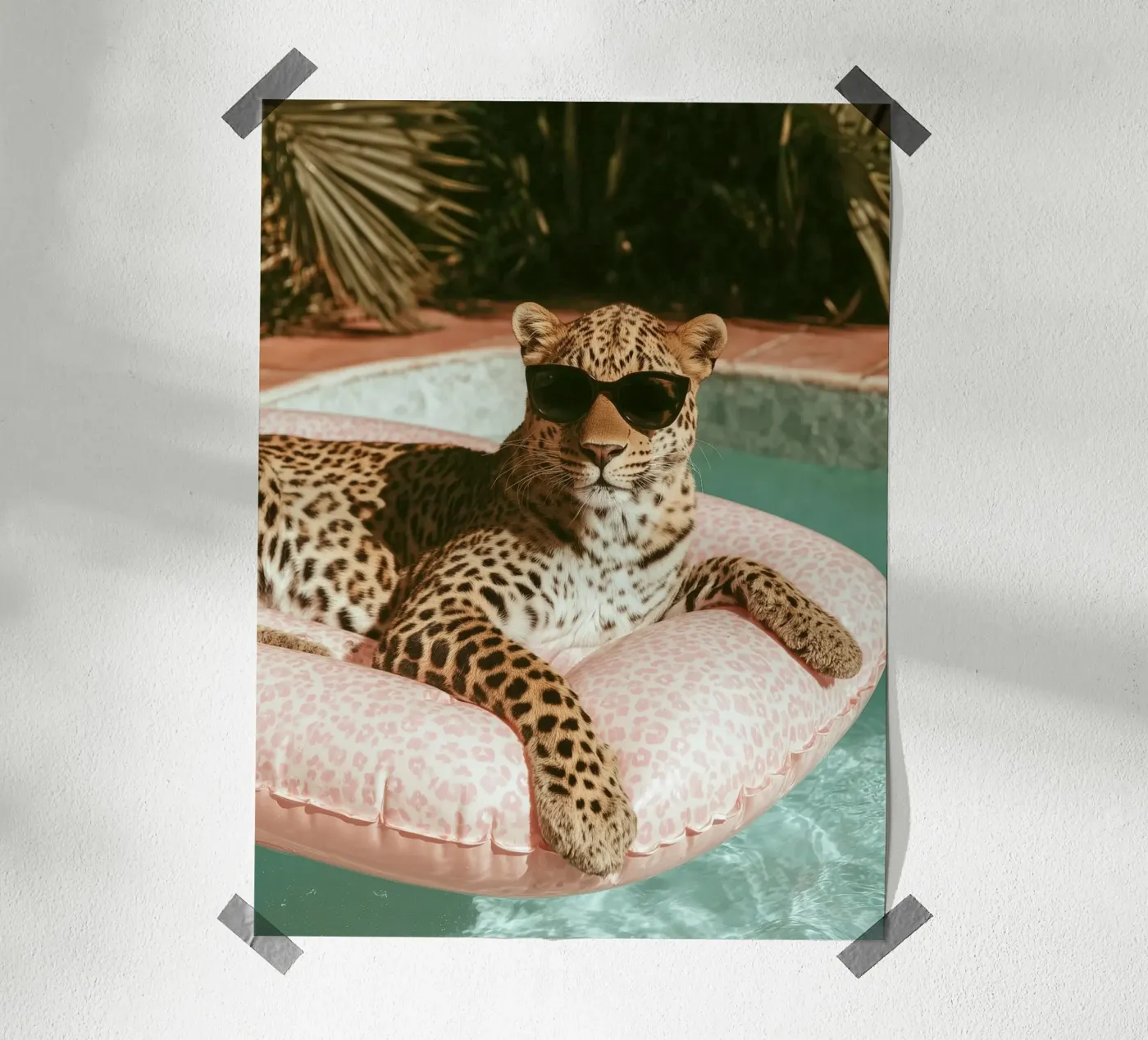 Poolside Leopard in Pink poster by Am I Dreaming?