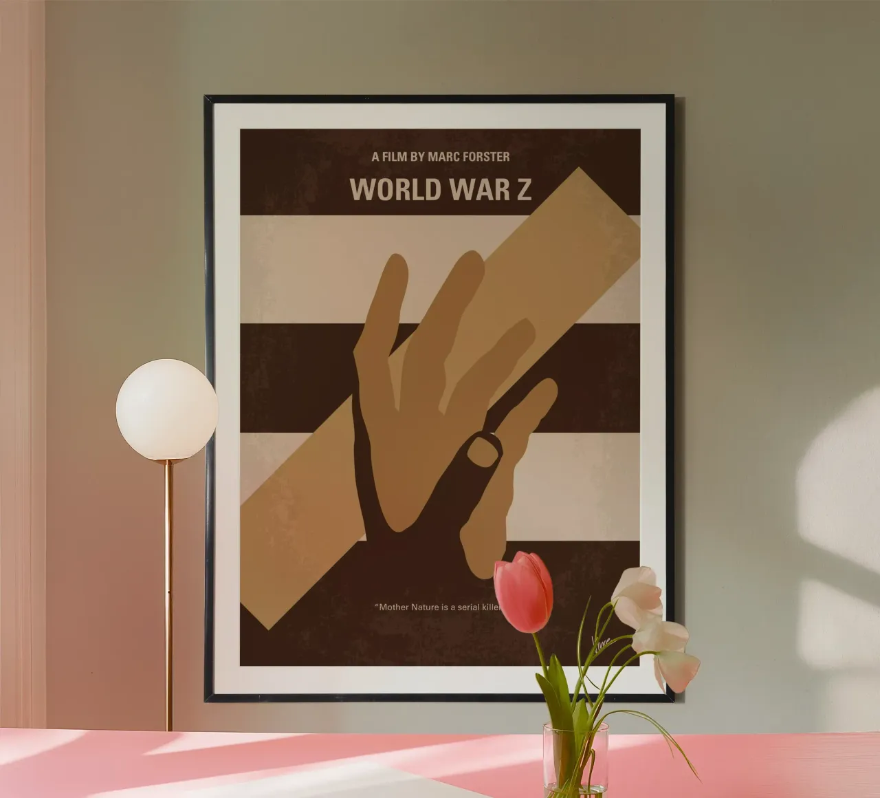 No783 My World War Z minimal movie poster hahnemühle de Chungkong