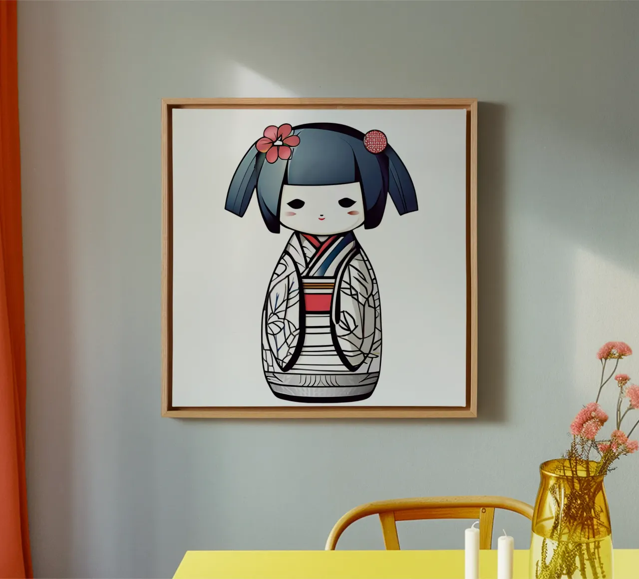 Piccola geisha 10 tela con Cornice a cassetta da Rezh creations