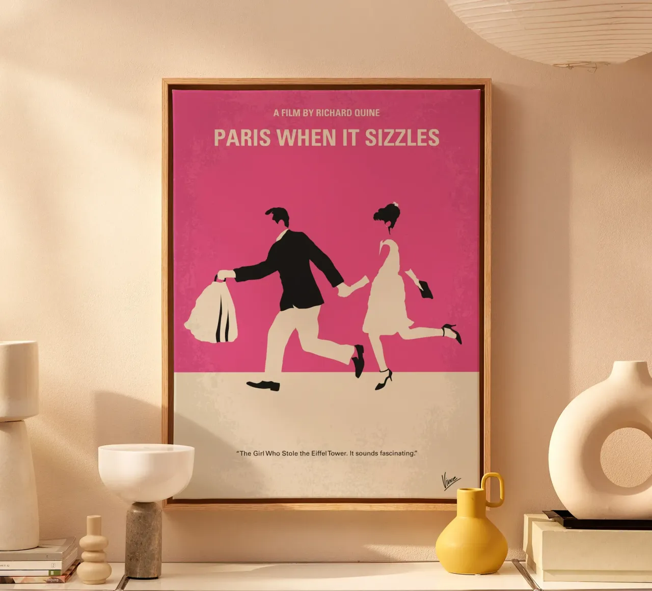 No785 My Paris When it Sizzles minimal movie poster tela con Cornice a cassetta da Chungkong
