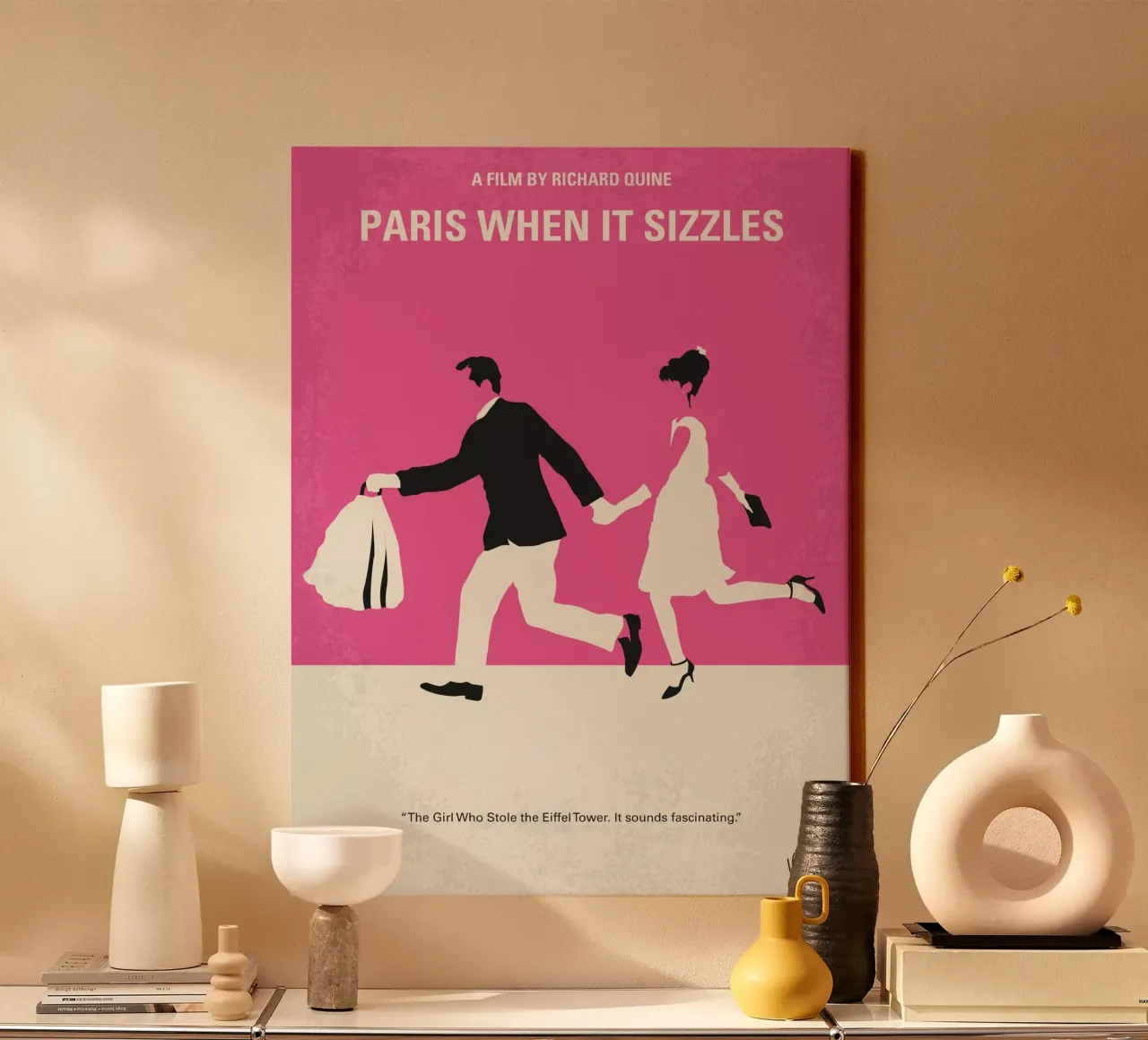 No785 My Paris When it Sizzles minimal movie poster tela con Cornice a cassetta da Chungkong