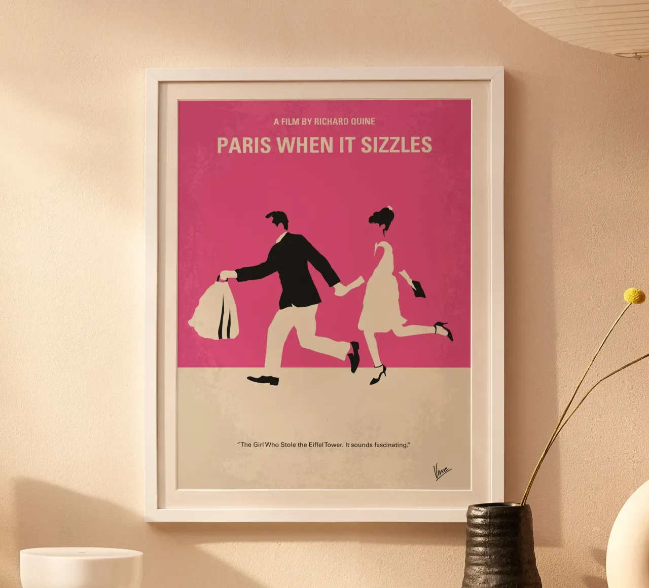 No785 My Paris When it Sizzles minimal movie poster carta hahnemühle da Chungkong
