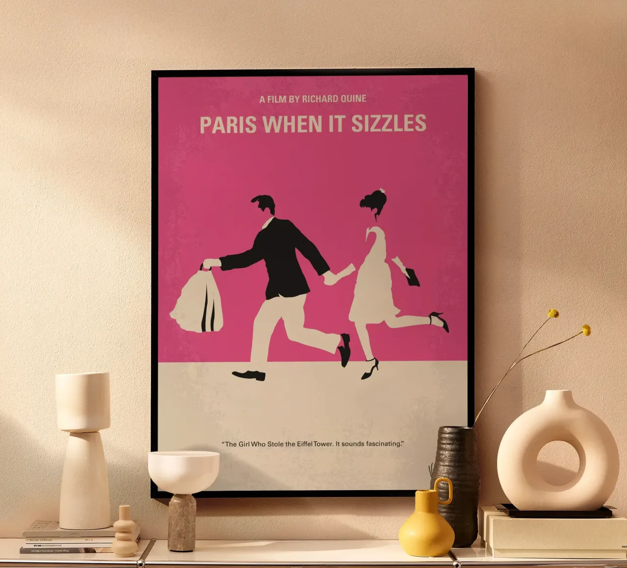 No785 My Paris When it Sizzles minimal movie poster carta hahnemühle da Chungkong