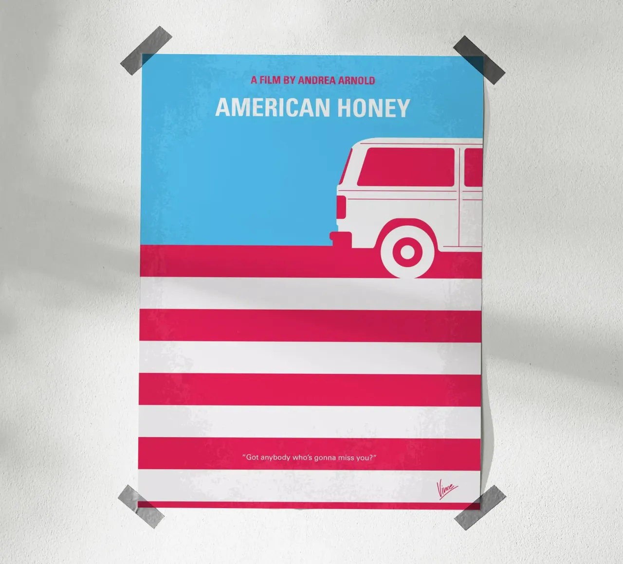 No786 My American Honey minimal movie poster poster con telaio in legno da Chungkong