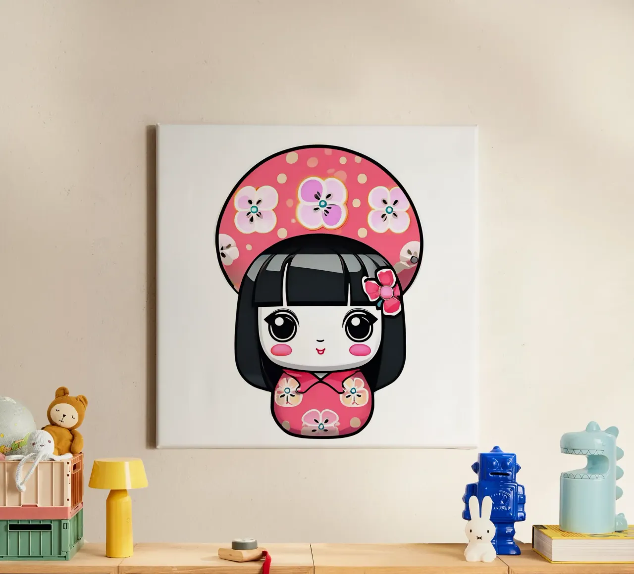 Piccola geisha 11 tela con Cornice a cassetta da Rezh creations