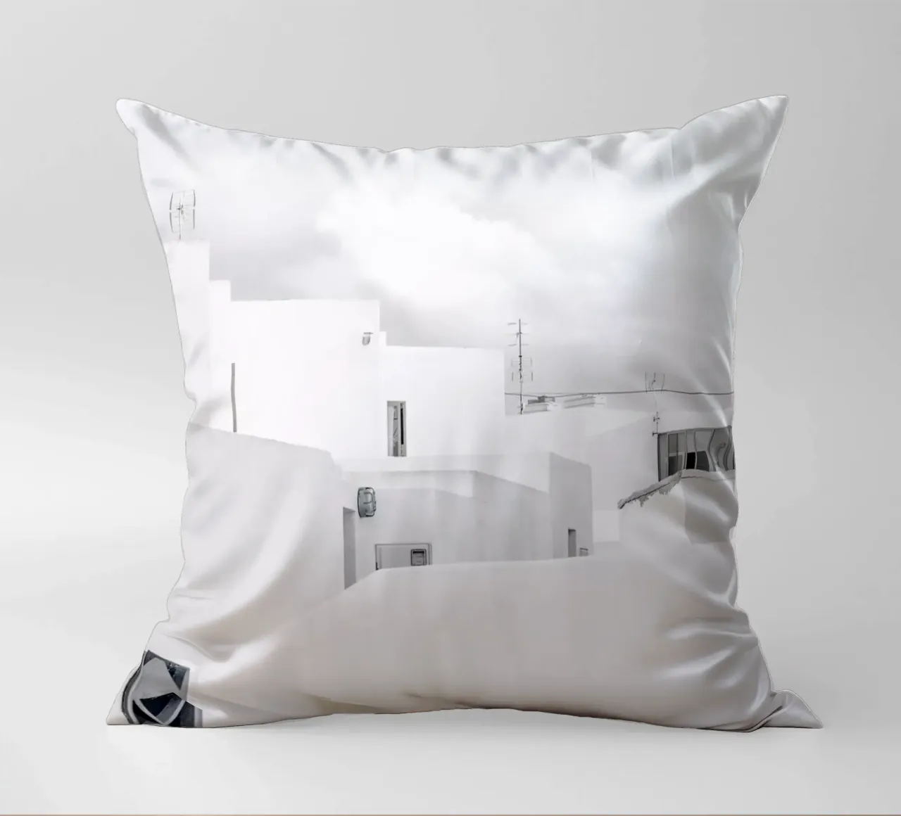 White Village decorative cushion by Amy & Kurt