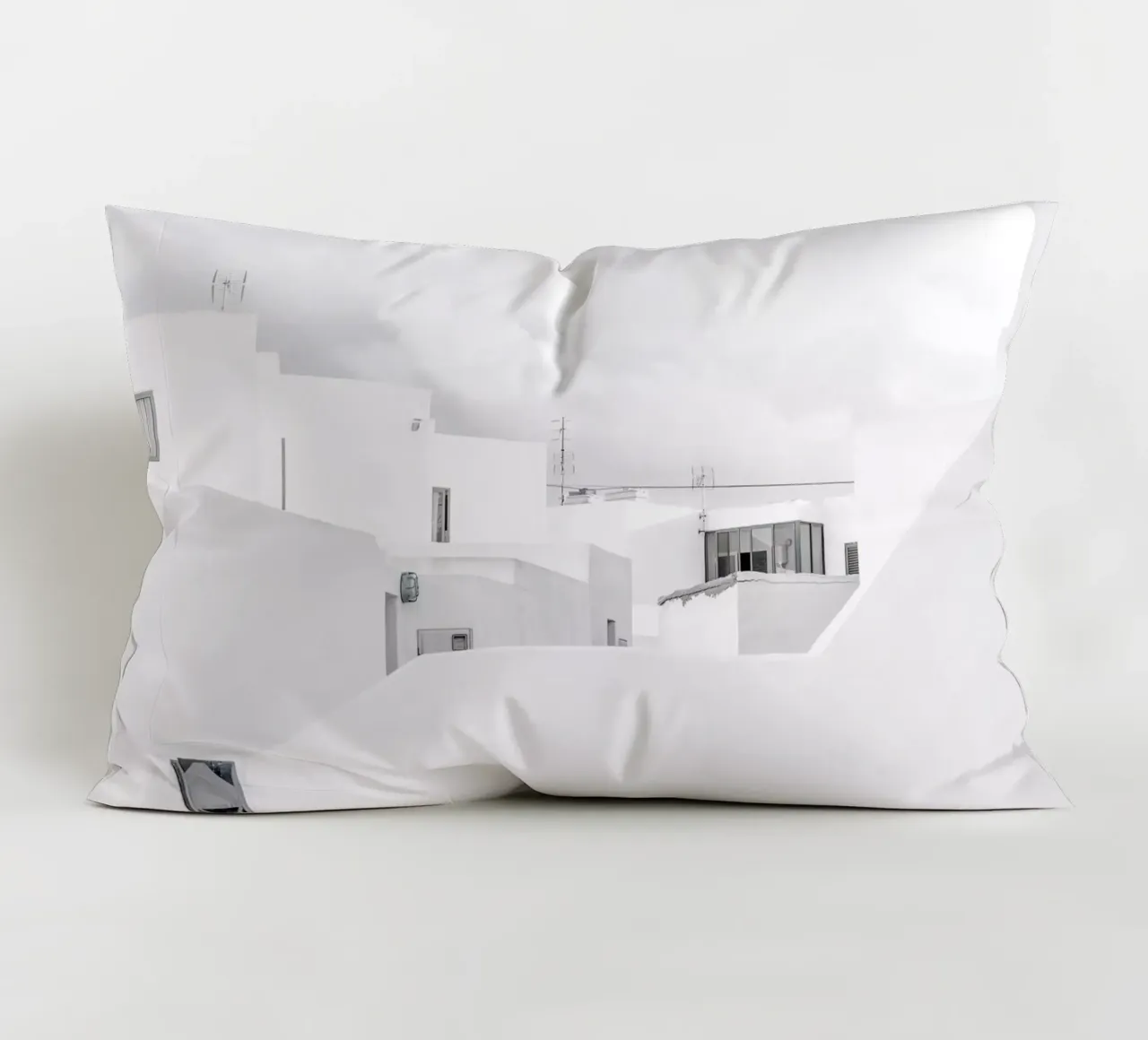 White Village decorative cushion by Amy & Kurt