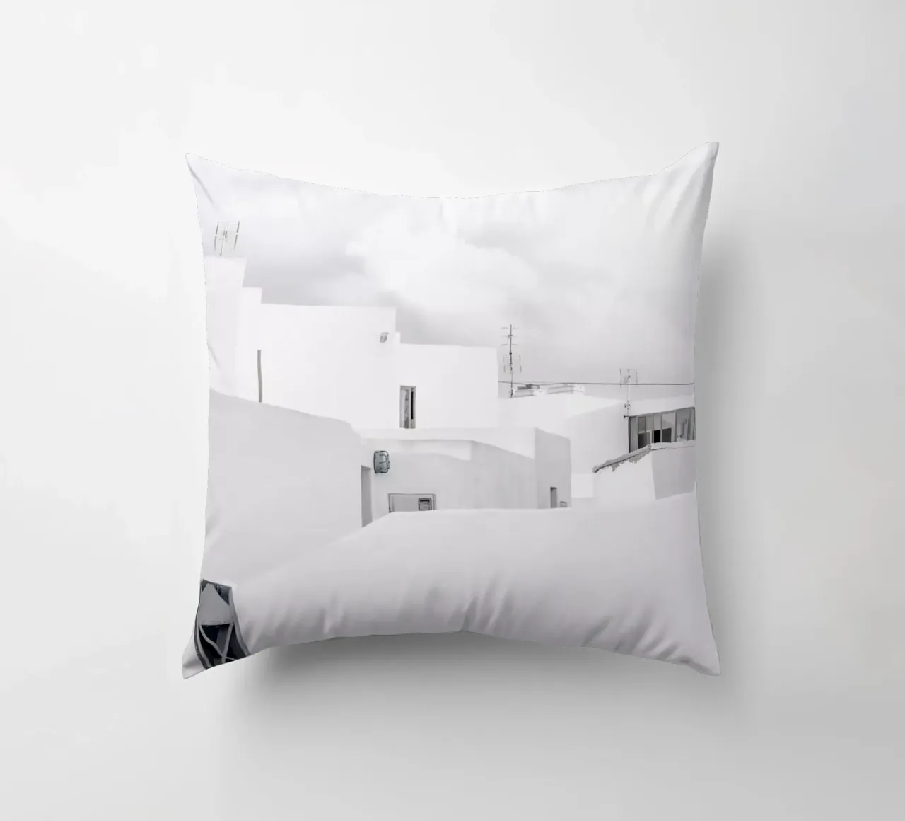 White Village decorative cushion by Amy & Kurt