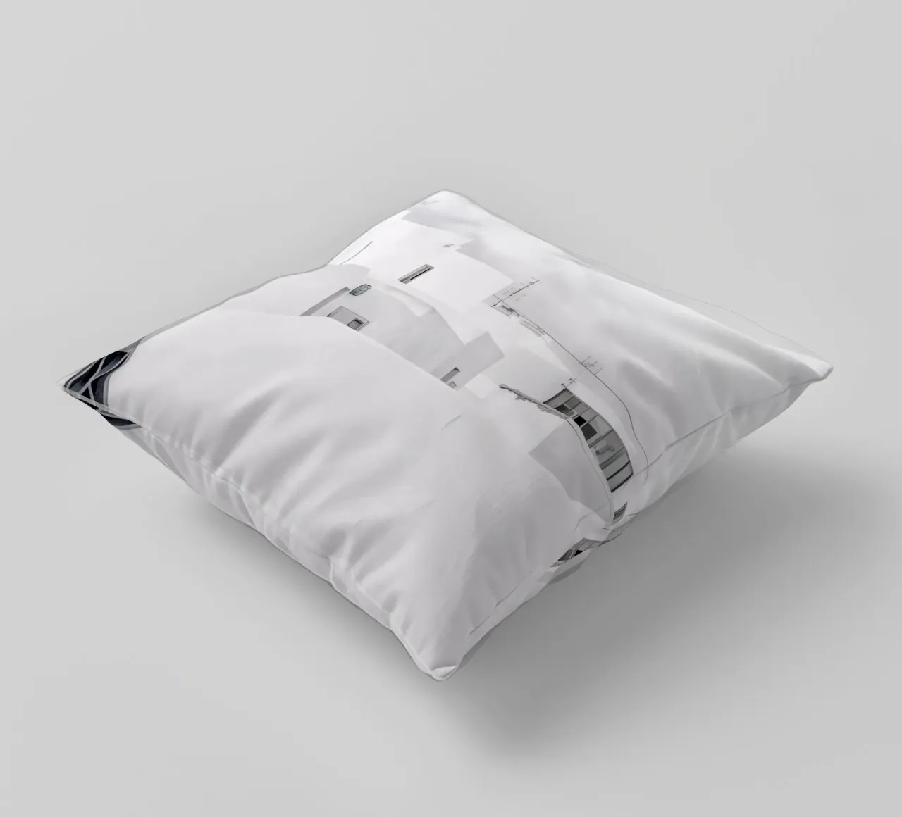 White Village decorative cushion by Amy & Kurt