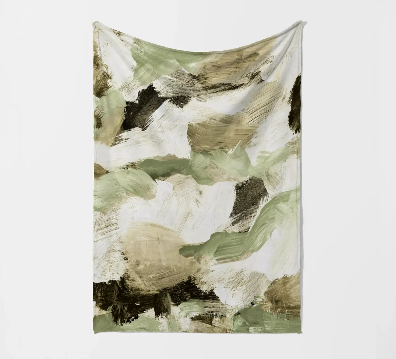 Abstract Painting VI Tan and Green coperta in pile da IRIS LEHNHARDT FINE ART