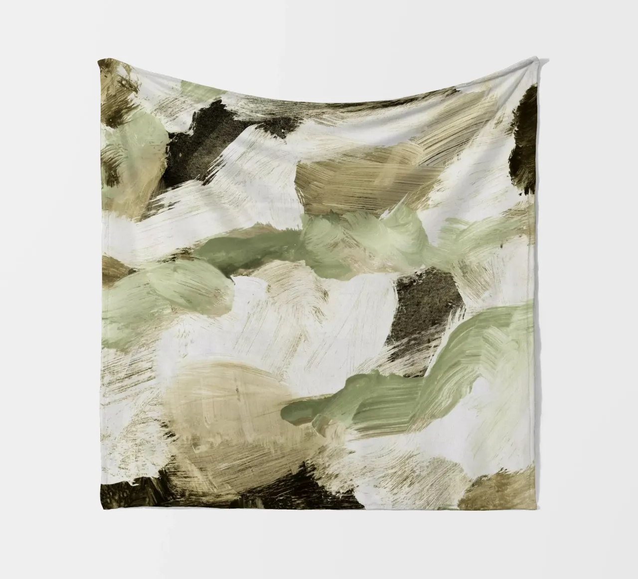 Abstract Painting VI Tan and Green coperta in pile da IRIS LEHNHARDT FINE ART