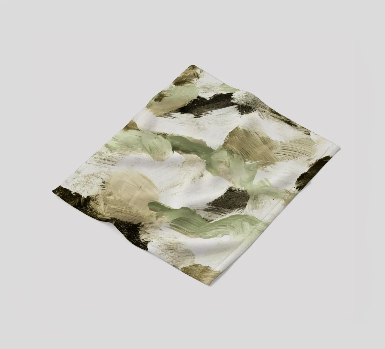 Abstract Painting VI Tan and Green coperta in pile da IRIS LEHNHARDT FINE ART